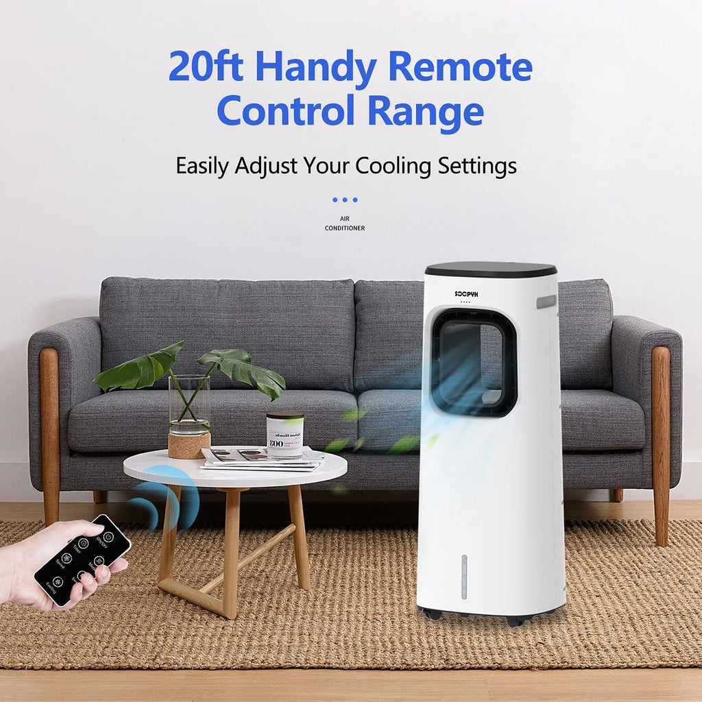 Evaporative Bladeless Cooler Fan with Humidifier, 3 Wind Speeds, 4 Modes T252784