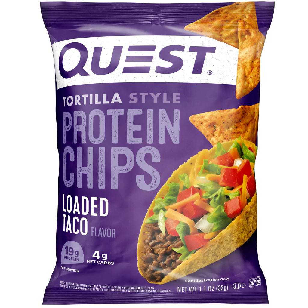 Nacho Cheese and Loaded Taco Tortilla Style Protein Chips Variety Pack, 12 Count C19111