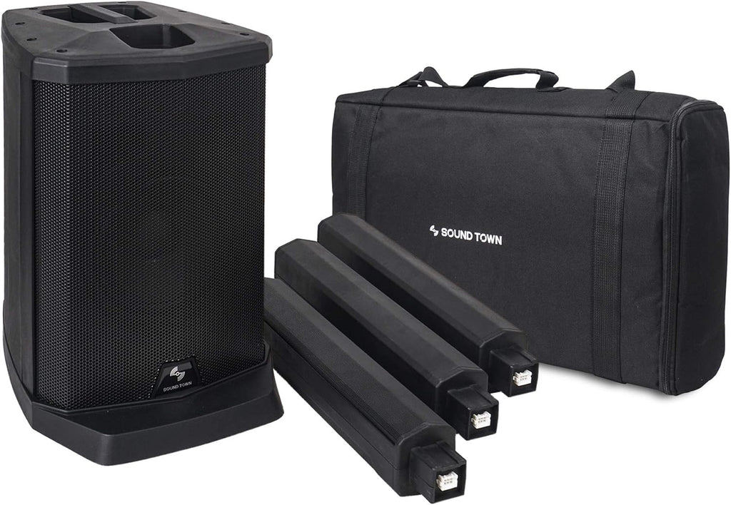 Portable Line Array PA System with Sub Bass Module, TWS Bluetooth, Built-in 3-channel Mixer, Carry Bag Y1624