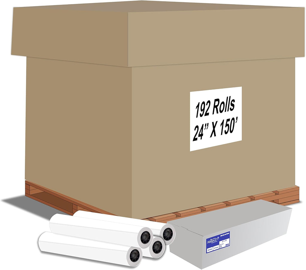 24" x 300' CAD Bond Paper Rolls (20lb, 2 Rolls, 2" Core) M757679