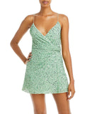 Sequined Mini Wrap Dress I356346