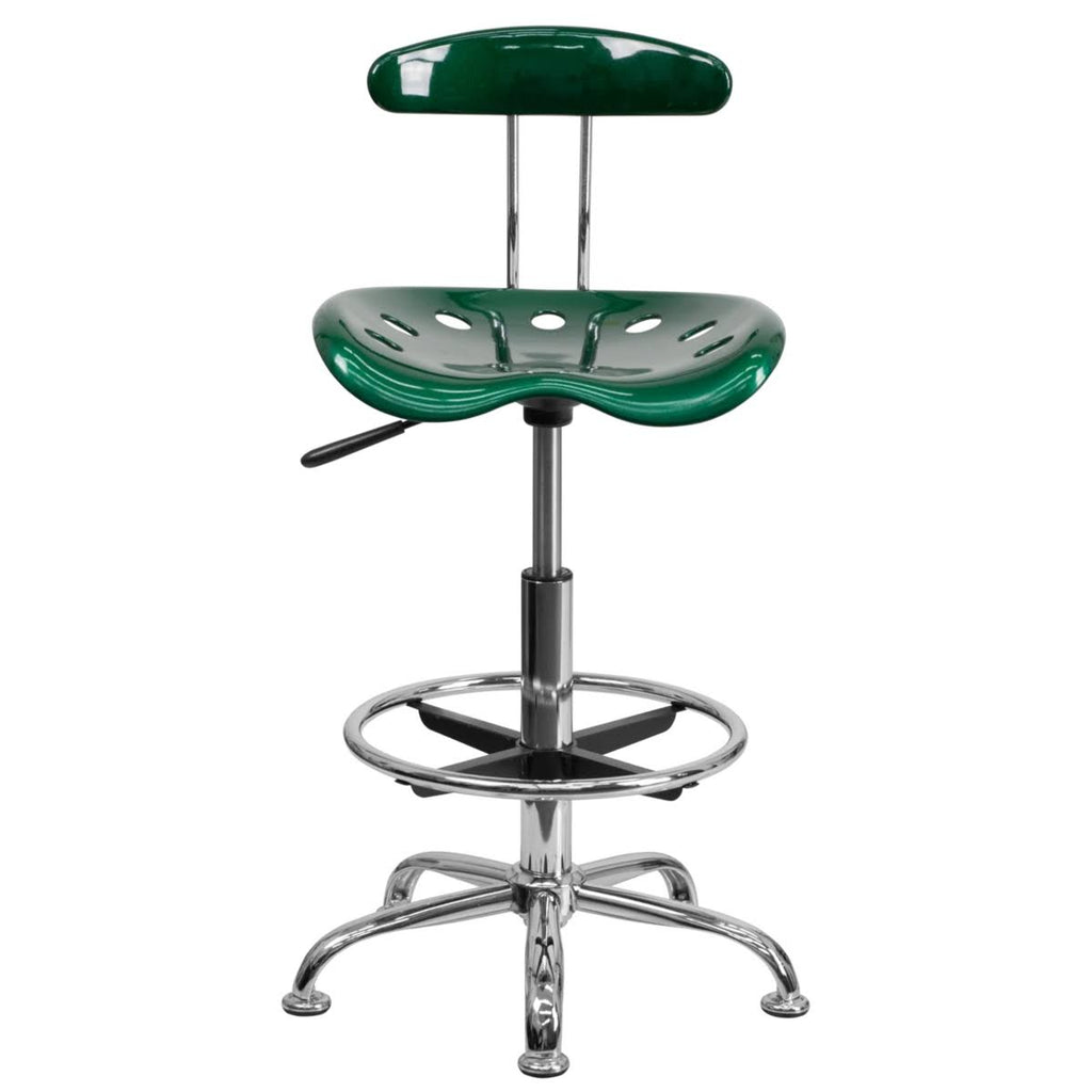 Green Drafting Stool with Tractor Seat T228301
