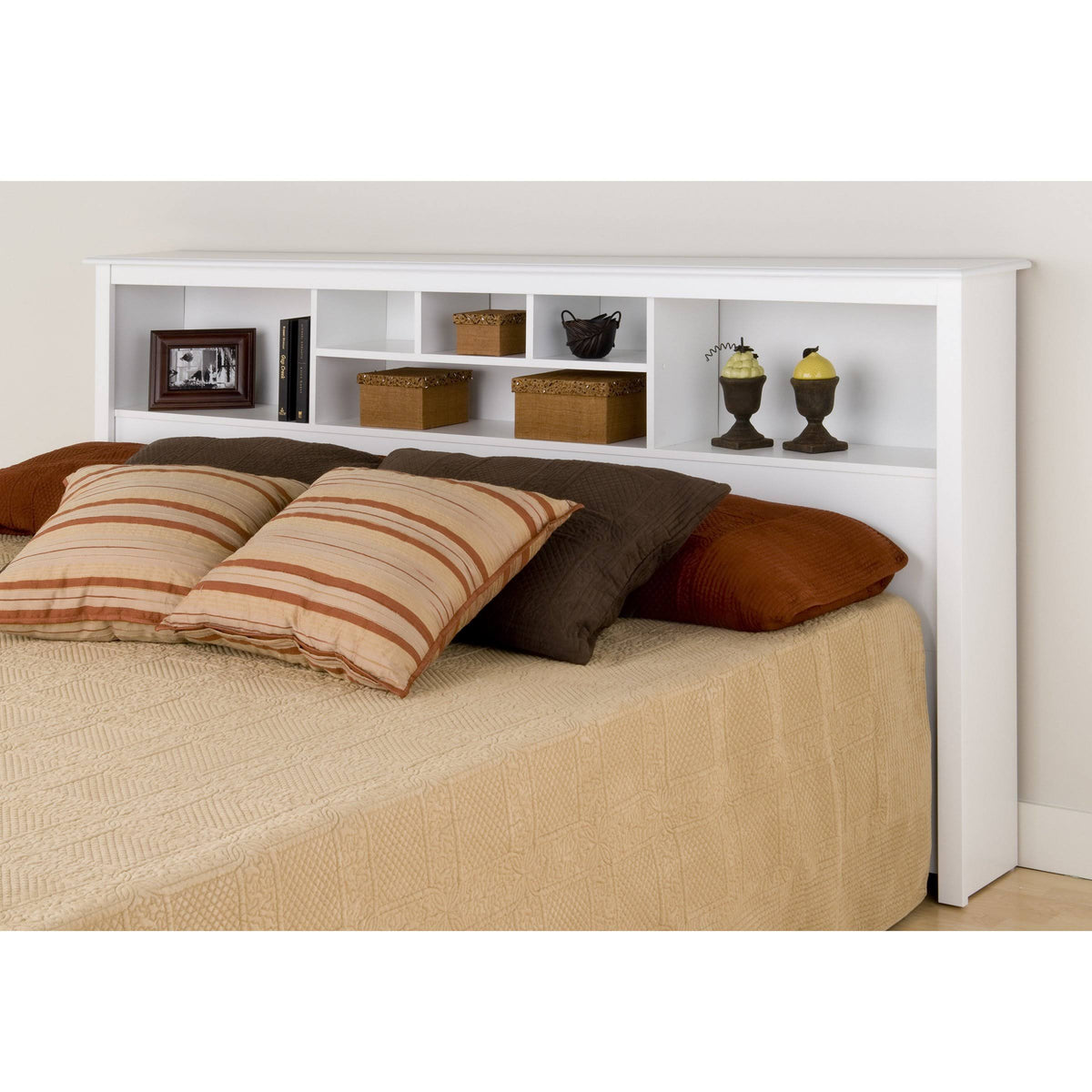 King Size Bookcase Headboard, White A319