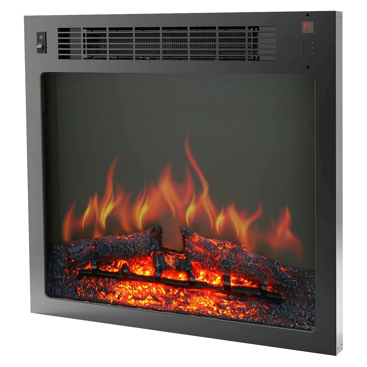Mahogany Fireplace Mantel with Electronic Fireplace Insert F71557