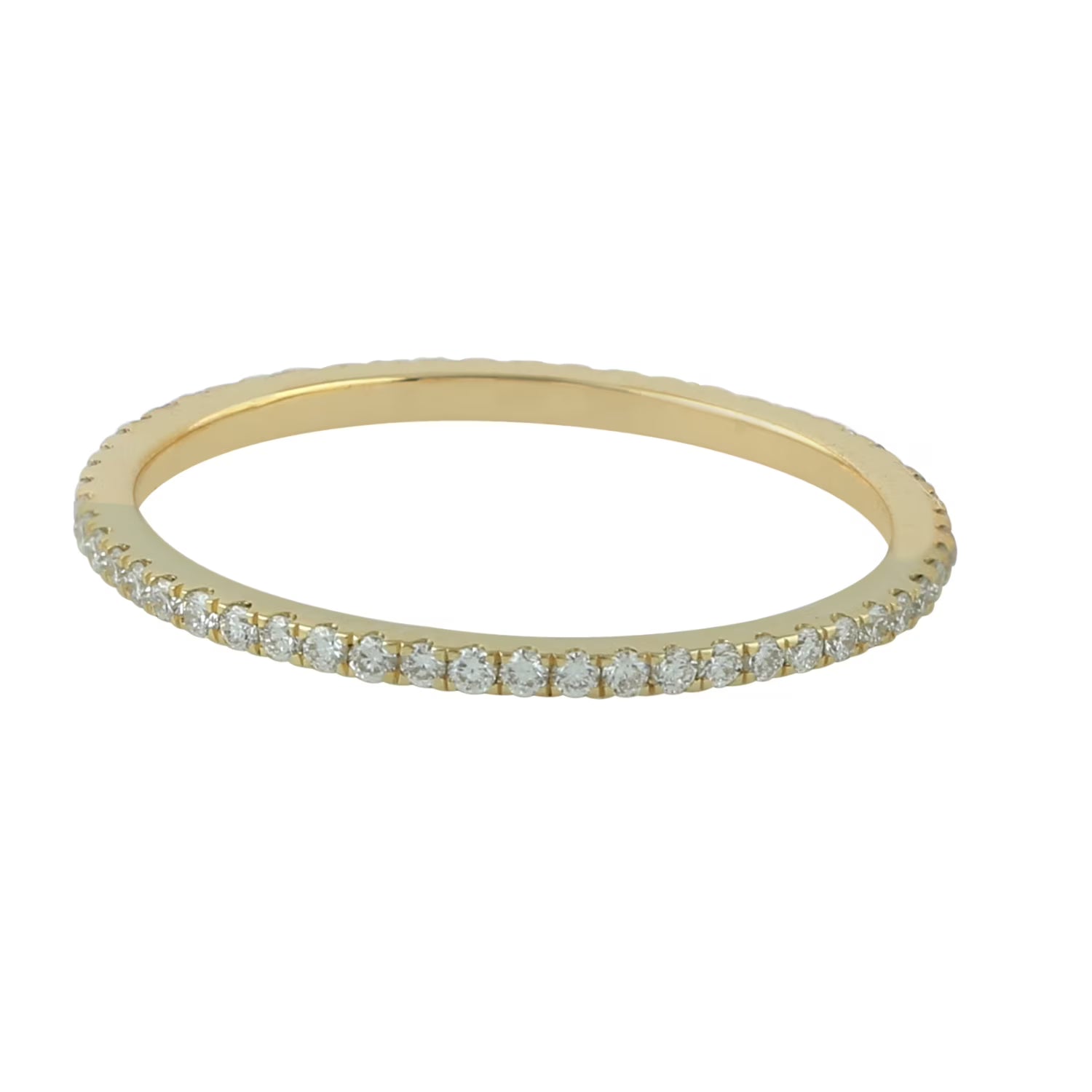 White CZ Diamond Eternity Ring Yellow Gold Plated 925 Sterling Silver Wedding Band Z28510