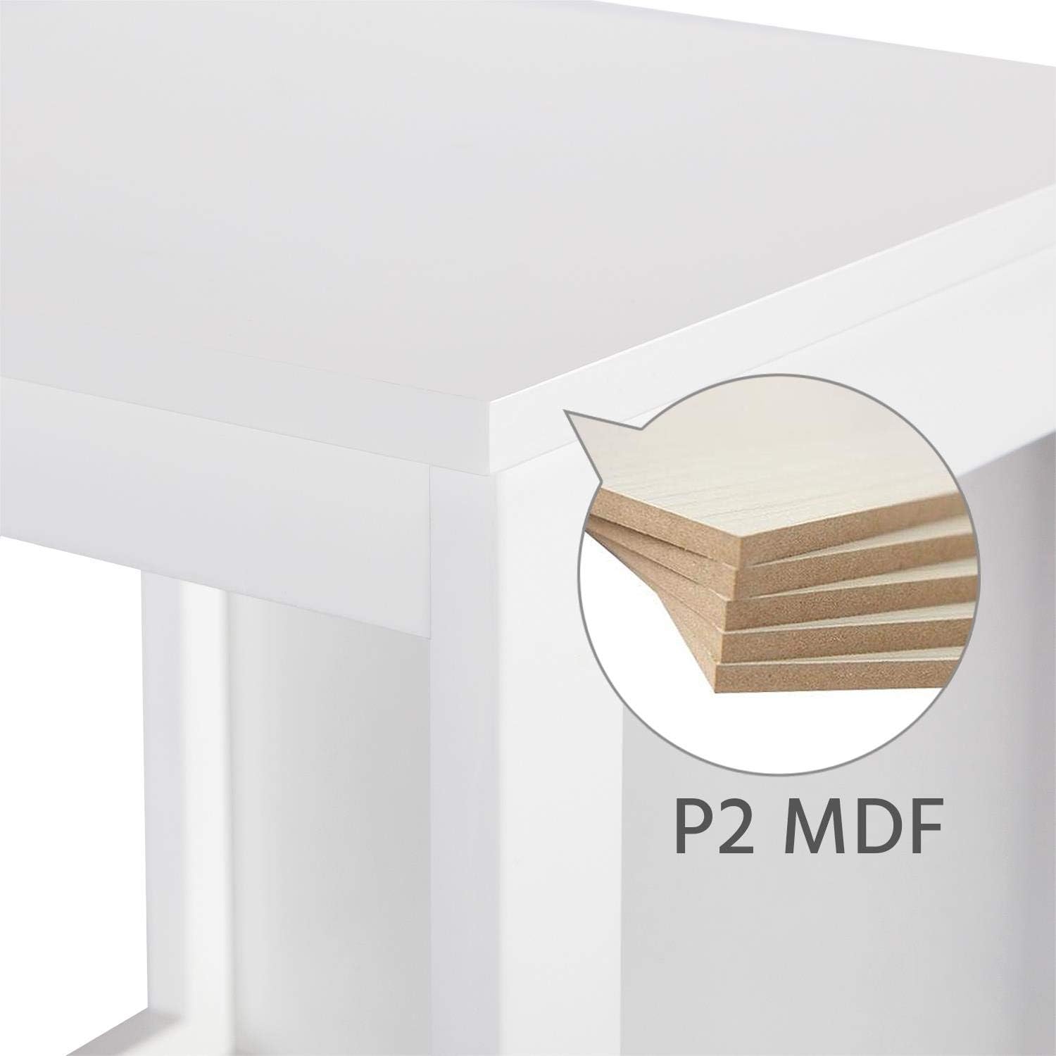 White 2 Drawer Wood Floor Cabinet Q90843