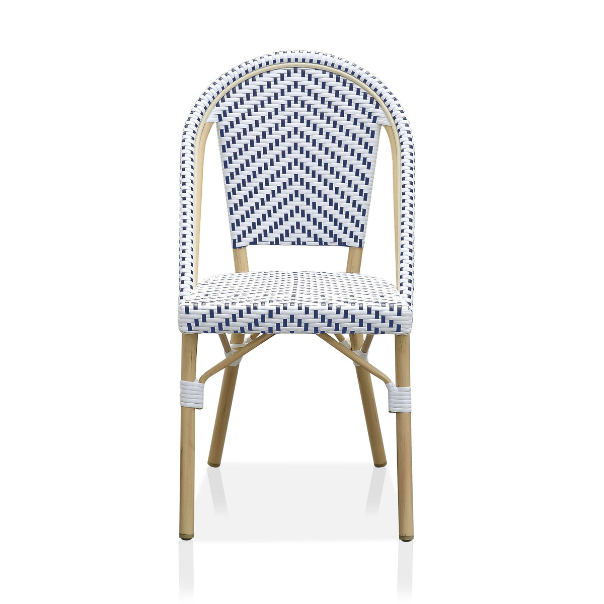 Natural Tone Patio Bistro Chairs (Set of 2) - Blue & White R16327