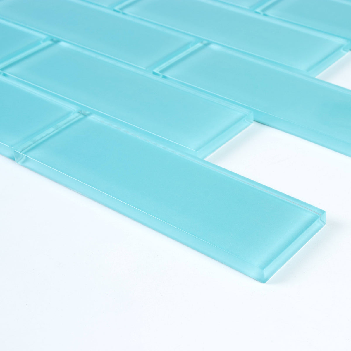 Aqua Blue Glass Mosaic Subway Tile 5 sqft B207708