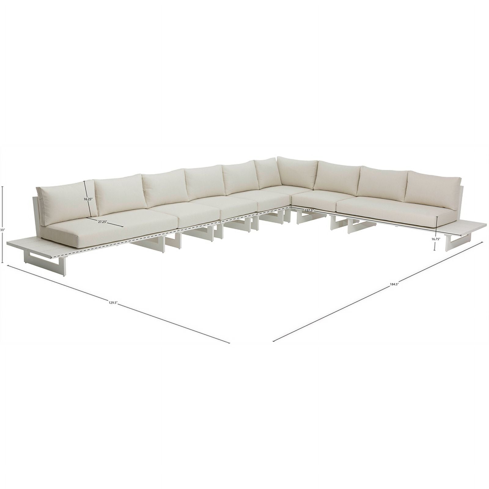 Cream Water Resisting Outdoor Modular Sectional C129751