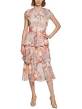 Printed Tea Midi Dress H948