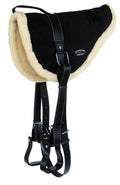 Black Faux Fur Padded Saddle Pad with Stirrups S88282