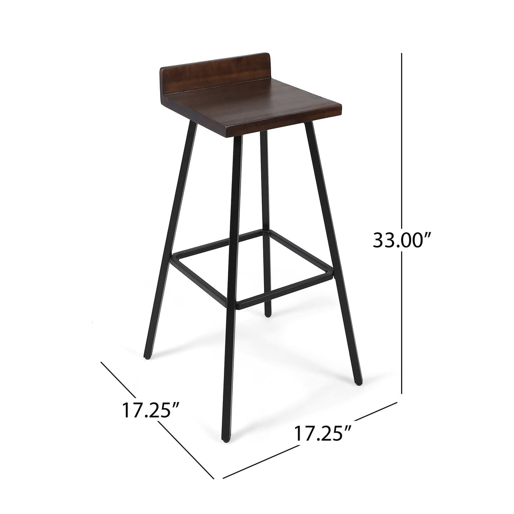 Dark Brown Bar Stool Set of 2 Q232