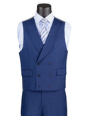 Navy Blue Big Lapel DB Vest X237