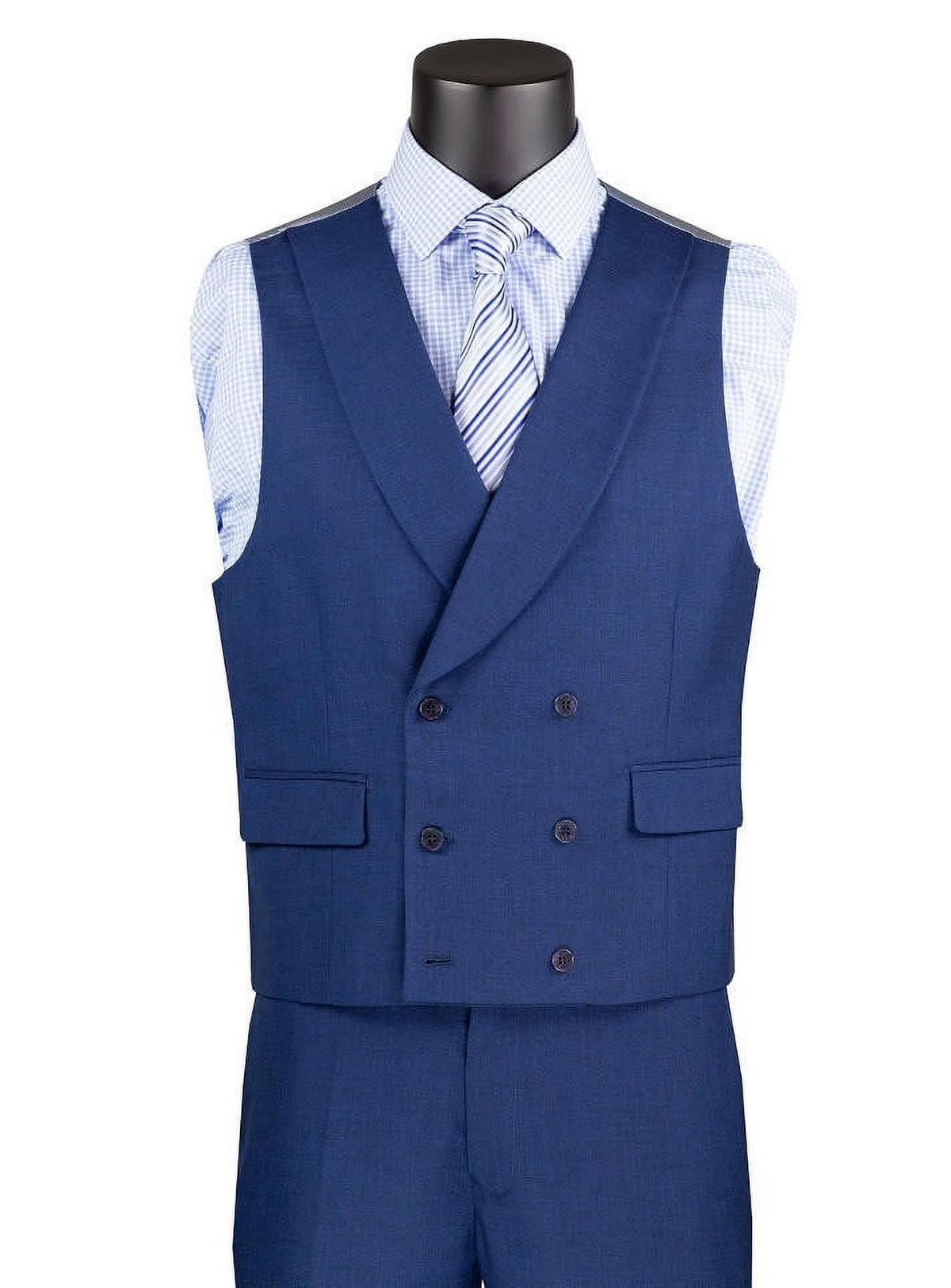 Navy Blue Big Lapel DB Vest X237