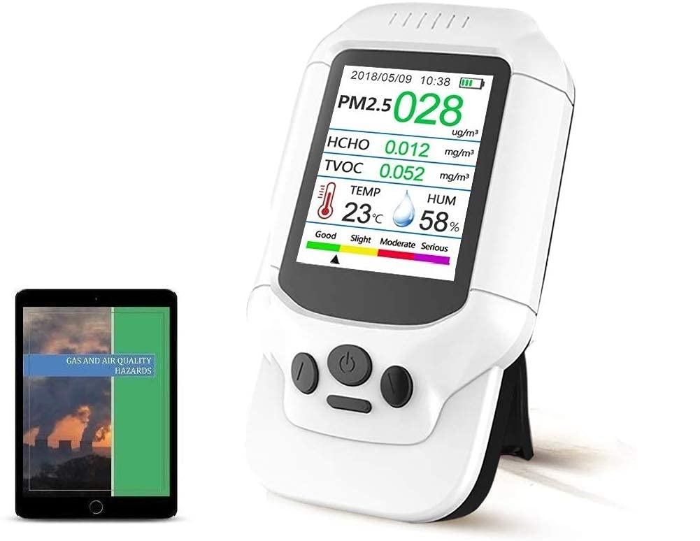 PM2.5/PM10/PM1.0 Formaldehyde Detector, Temperature & Humidity Meter, TVOC Sensor D664810