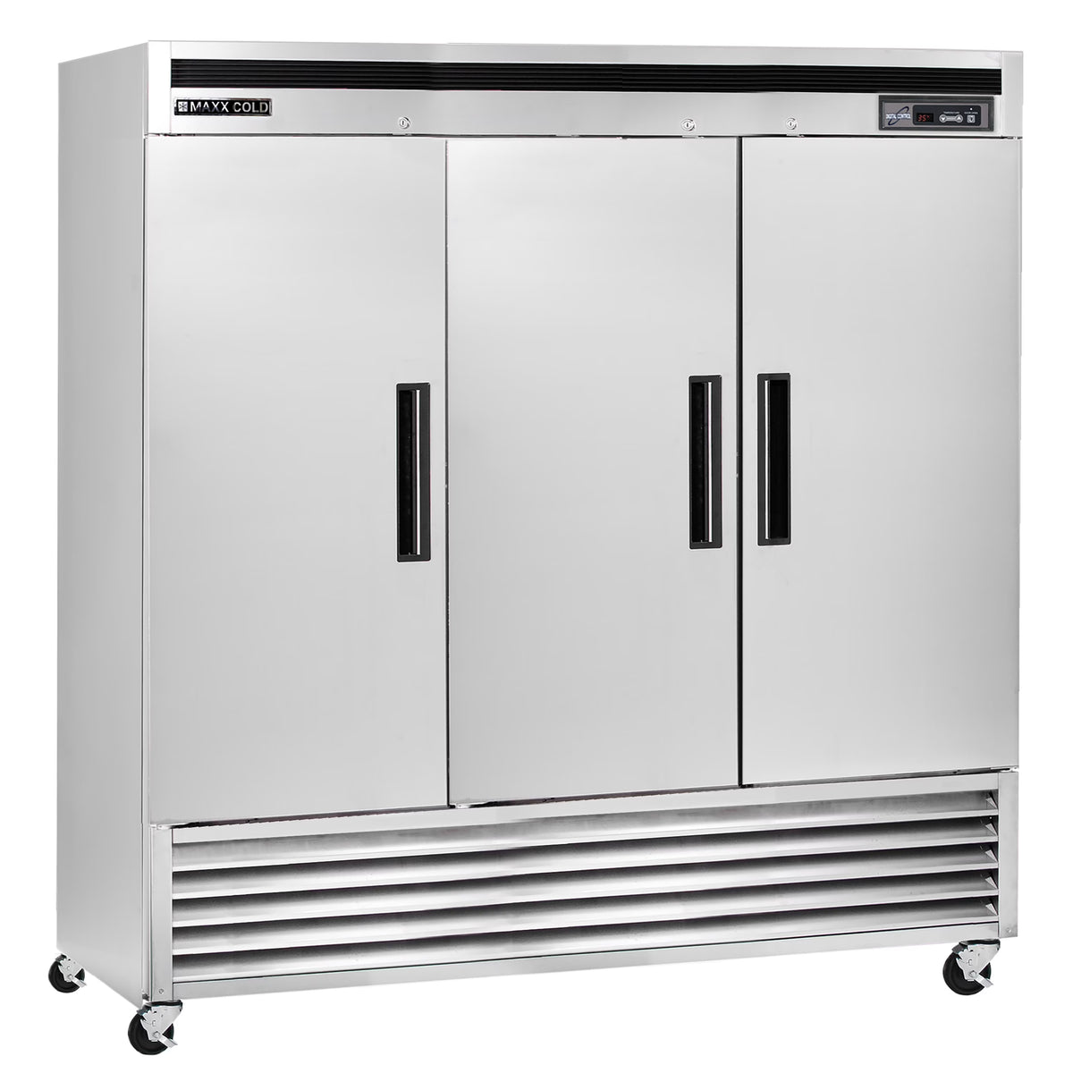 Triple Door Reach-In Freezer, Bottom Mount, 81"W, 72 cu. ft., Stainless Steel R6067