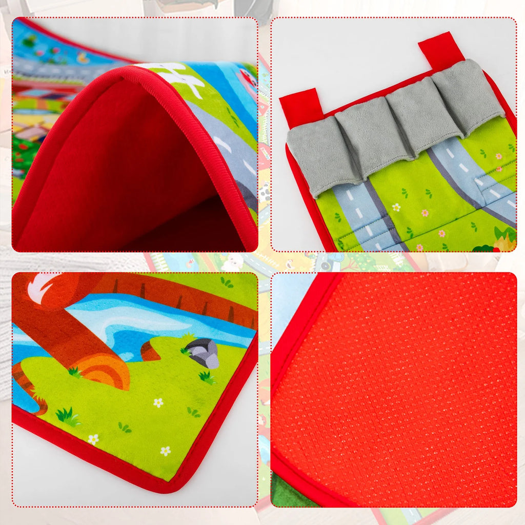 Farm Rug Play Mat with 4 Toy Cars W691303