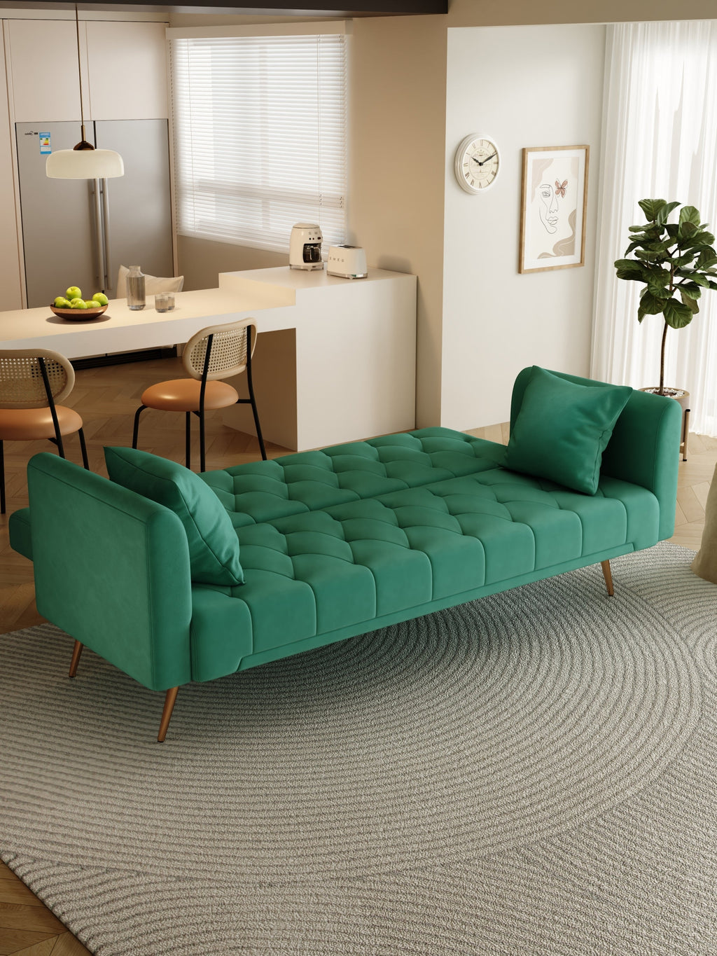 Convertible Sofa Bed Green Z716