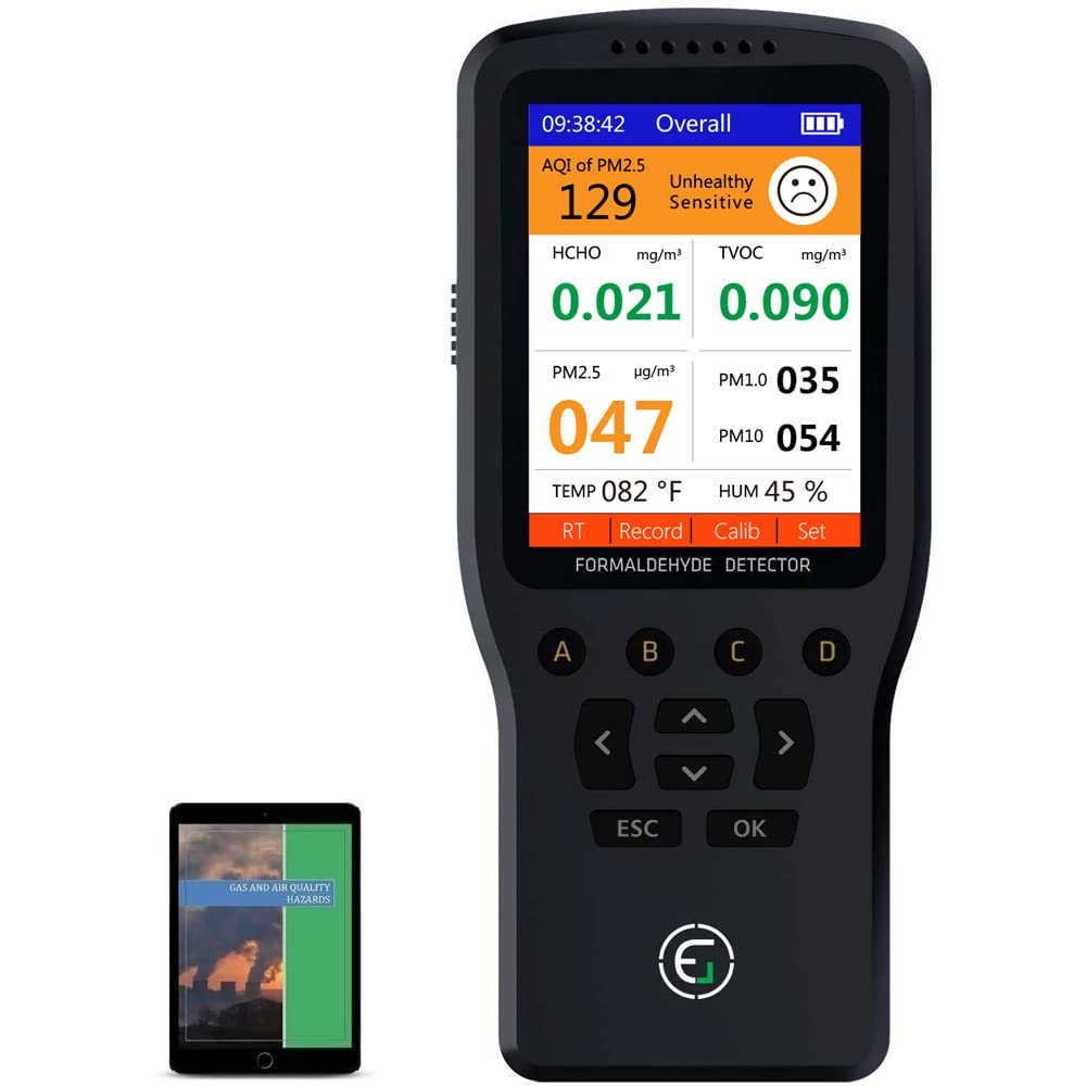 PM2.5/PM10/PM1.0 Formaldehyde Detector, Temperature & Humidity Meter, TVOC Sensor D664810