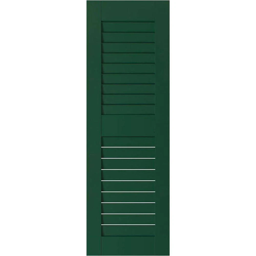 15 in. x 65 in. Real Wood Louvered Shutters Pair B19290