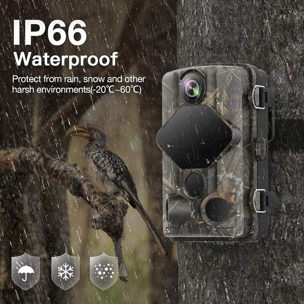 4K 24MP WiFi Trail Camera with Night Vision, IP66 Waterproof, Pack of 2 N340