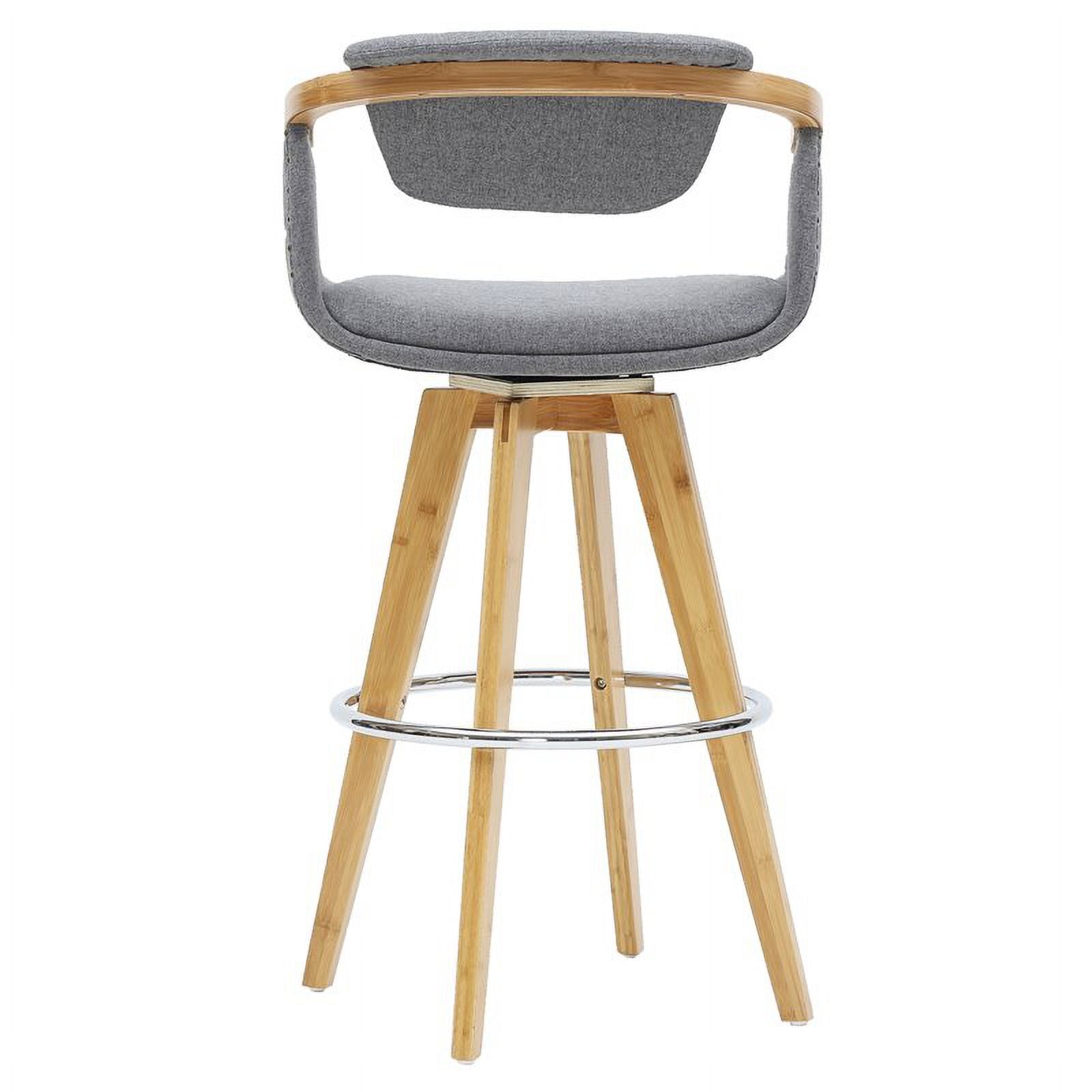 26" Fabric Bamboo Counter Stool in Gray/Natural X562189
