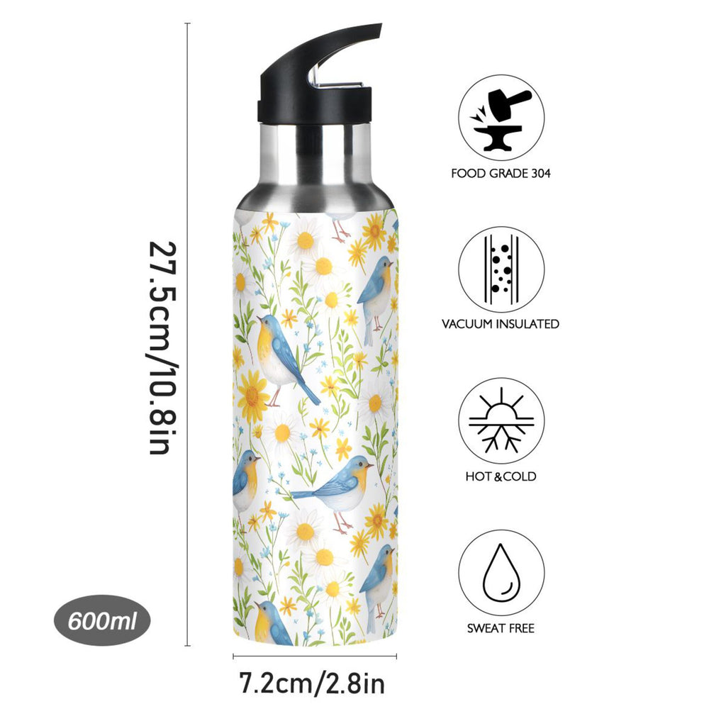 20 oz Insulated Stainless Steel Water Bottle with Straw Lid R518