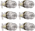 Satin Nickel Round Ball Knob Privacy Door Lockset Pack of 6 T51622