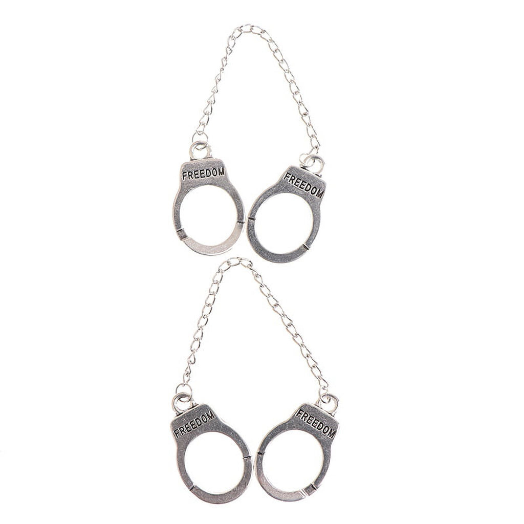 2Pcs 1/12 1/6 Dollhouse Miniature Metal Handcuffs DIY Model K1922