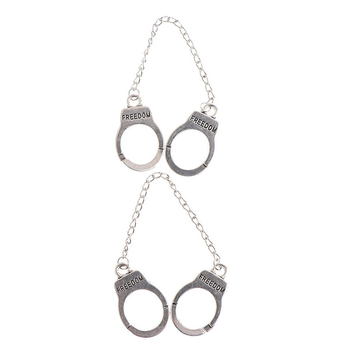 2Pcs 1/12 1/6 Dollhouse Miniature Metal Handcuffs DIY Model K1922