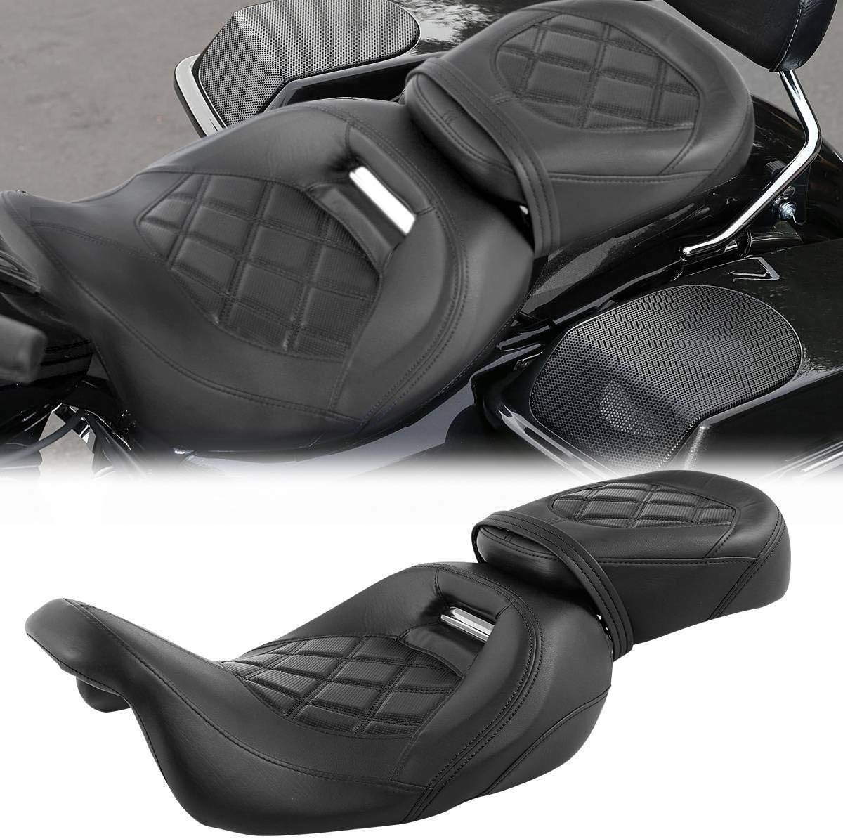 Two Up Leather Motorcycle Seat M4428