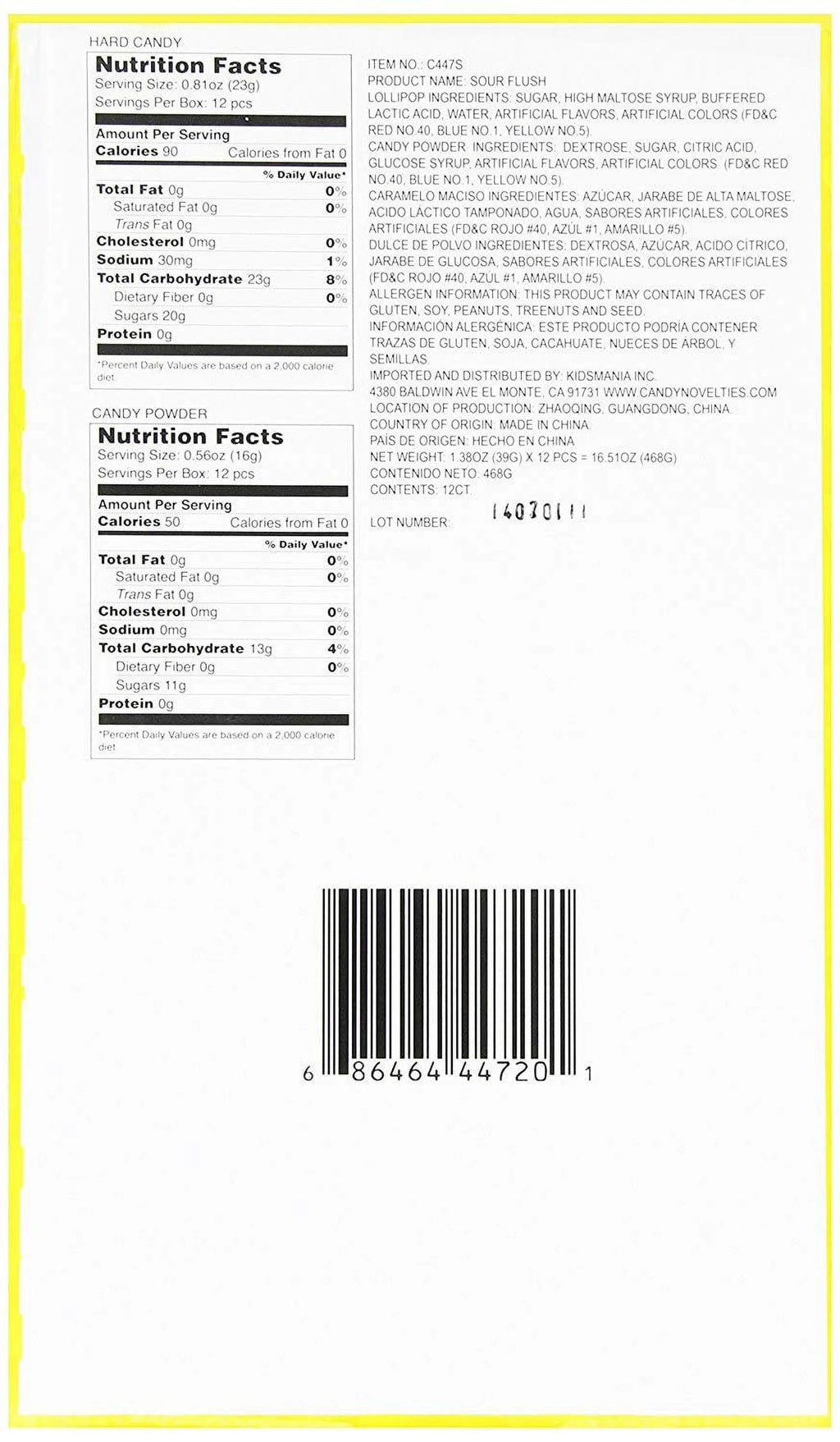 Sour Flush, 1.38 oz O418