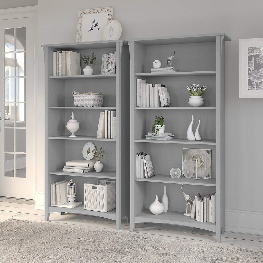 5 Shelf Bookcase Set of 2, Cape Cod Gray Y56864