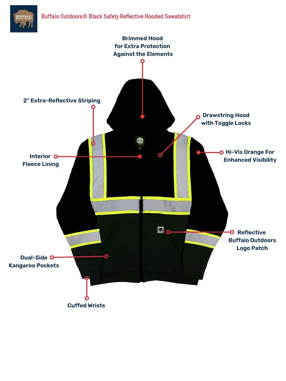 Black Safety Hooded Sweatshirt N977011