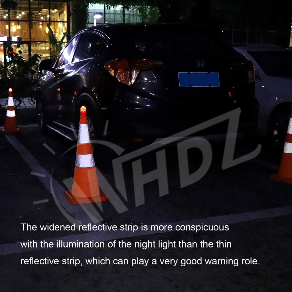 4 Pack Orange Collapsible Traffic Cones with LED Light B642