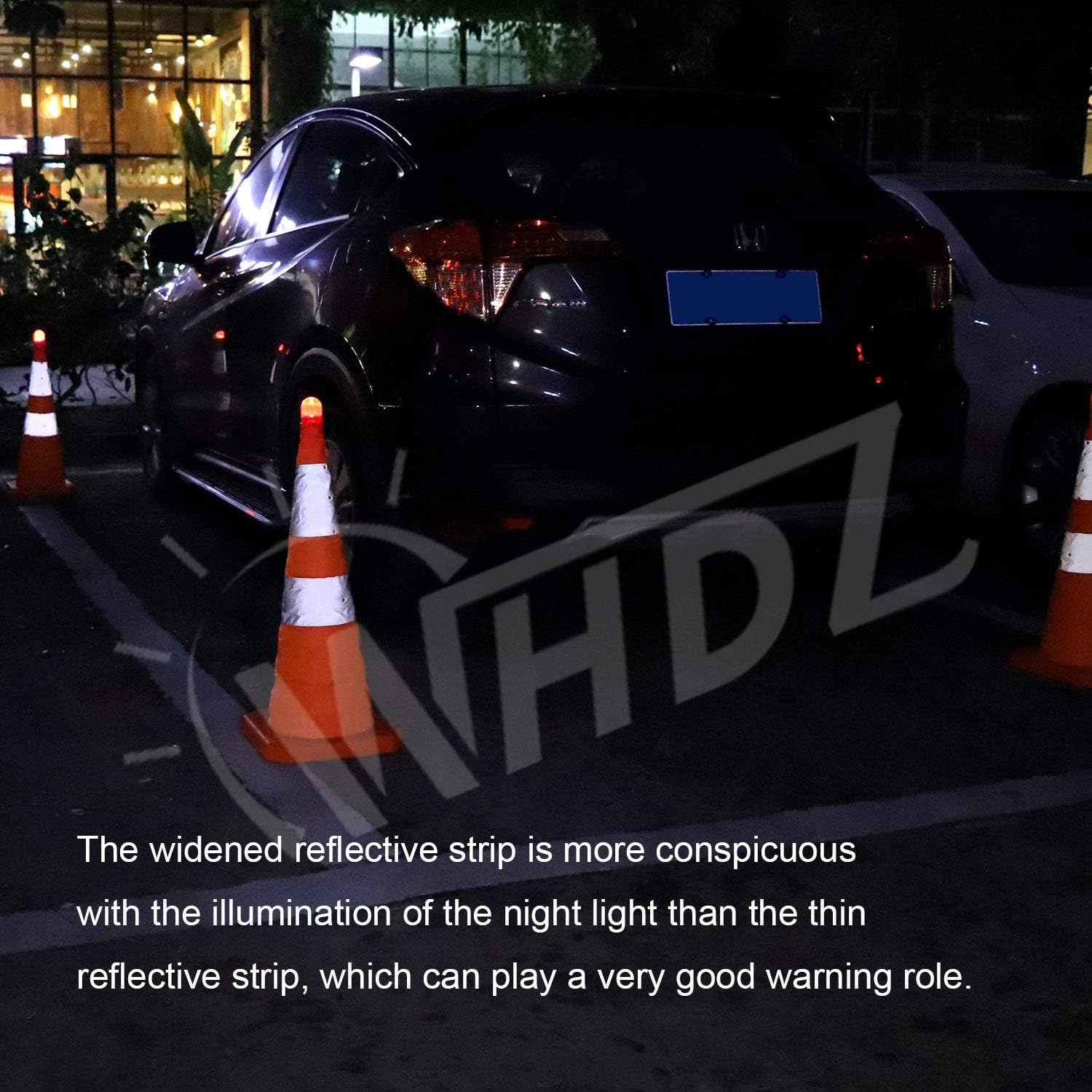 4 Pack Orange Collapsible Traffic Cones with LED Light B642