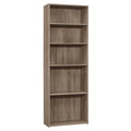 Taupe Brown 5 Shelves Rectangular Bookcase X7178
