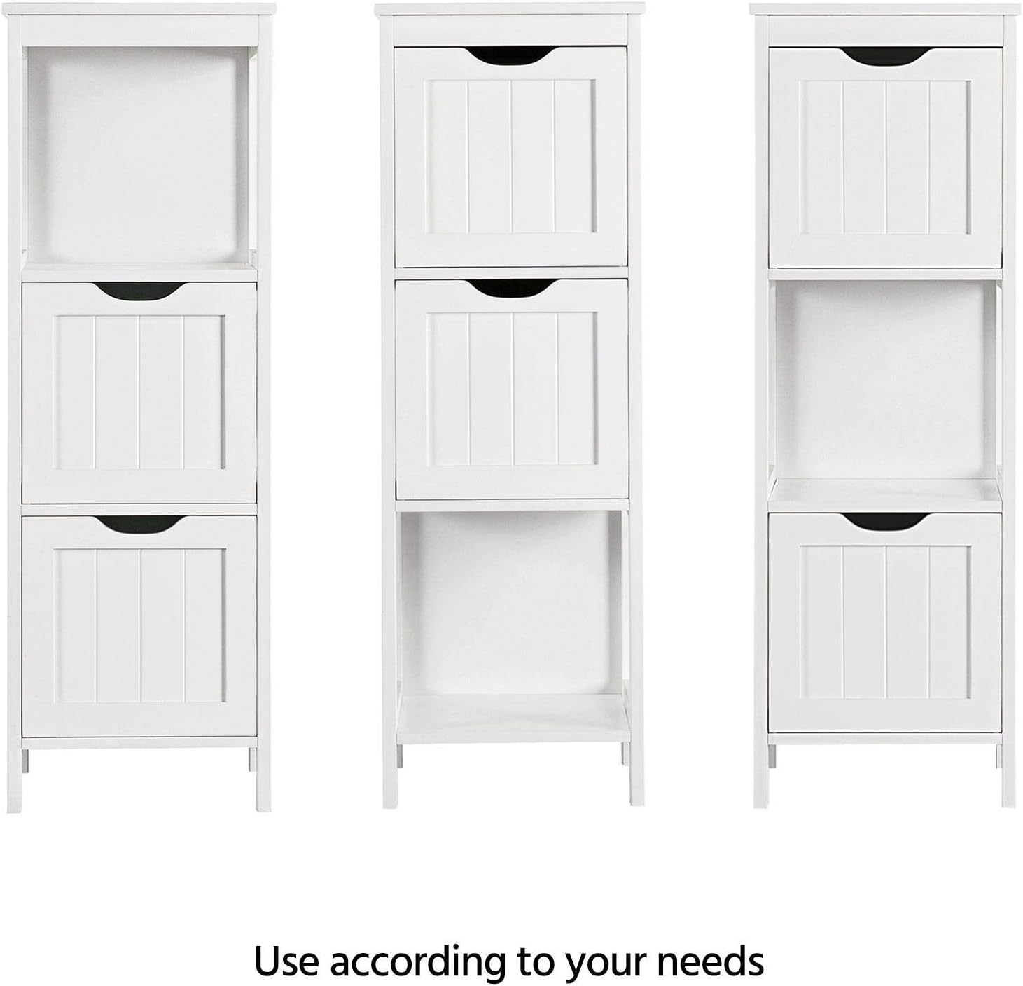 White 2 Drawer Wood Floor Cabinet Q90843