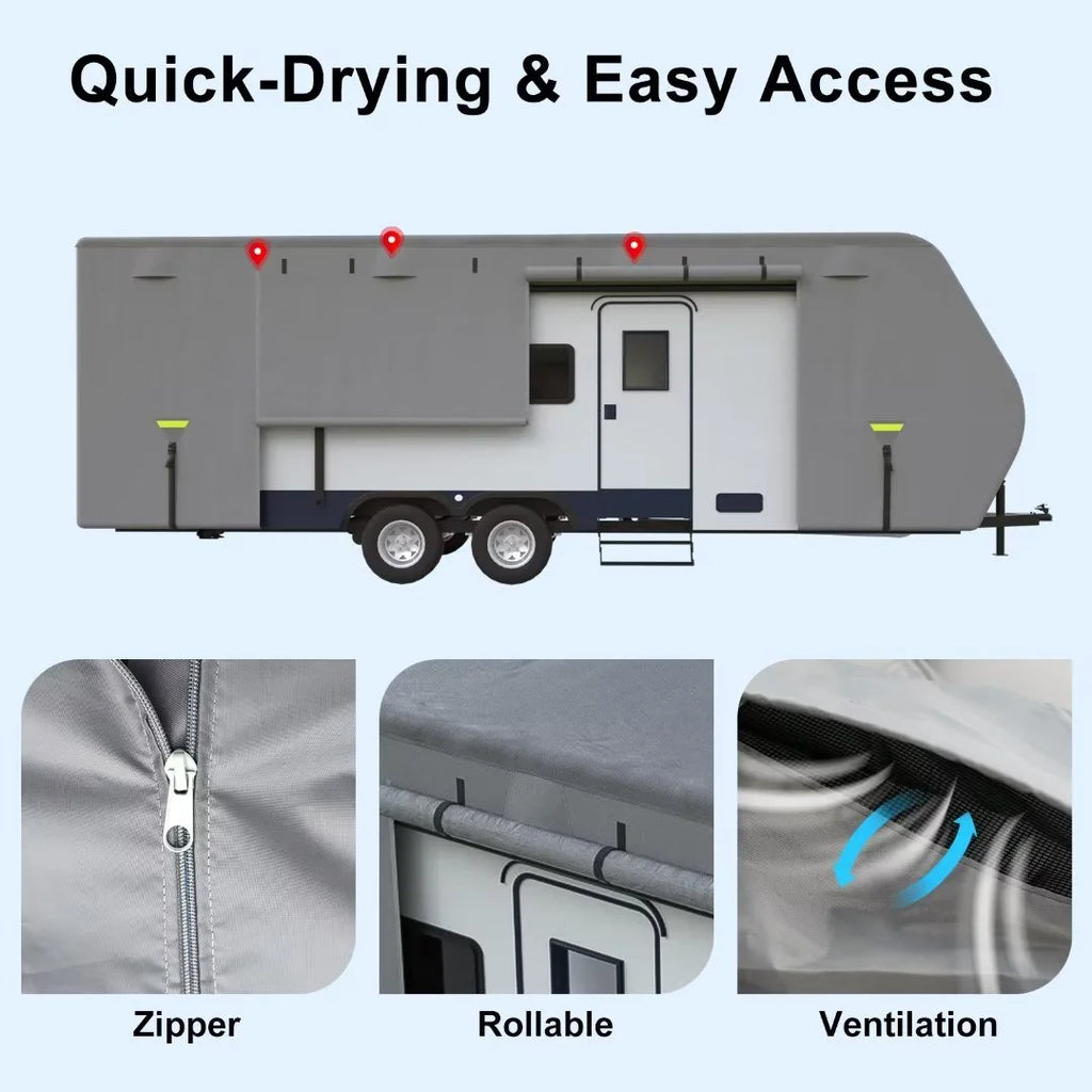 5-Layer Non-Woven Waterproof 600D Oxford Trailer Cover M2502