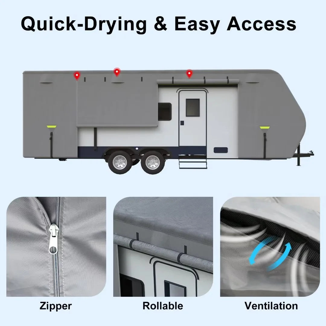 5-Layer Non-Woven Waterproof 600D Oxford Trailer Cover M2502