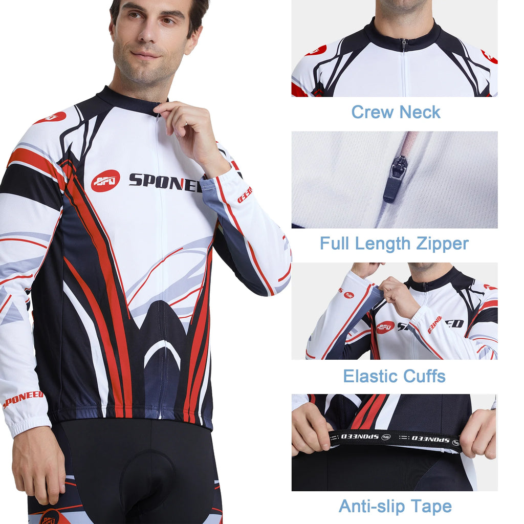 Red XL Full Zipper Cycling Jersey P913