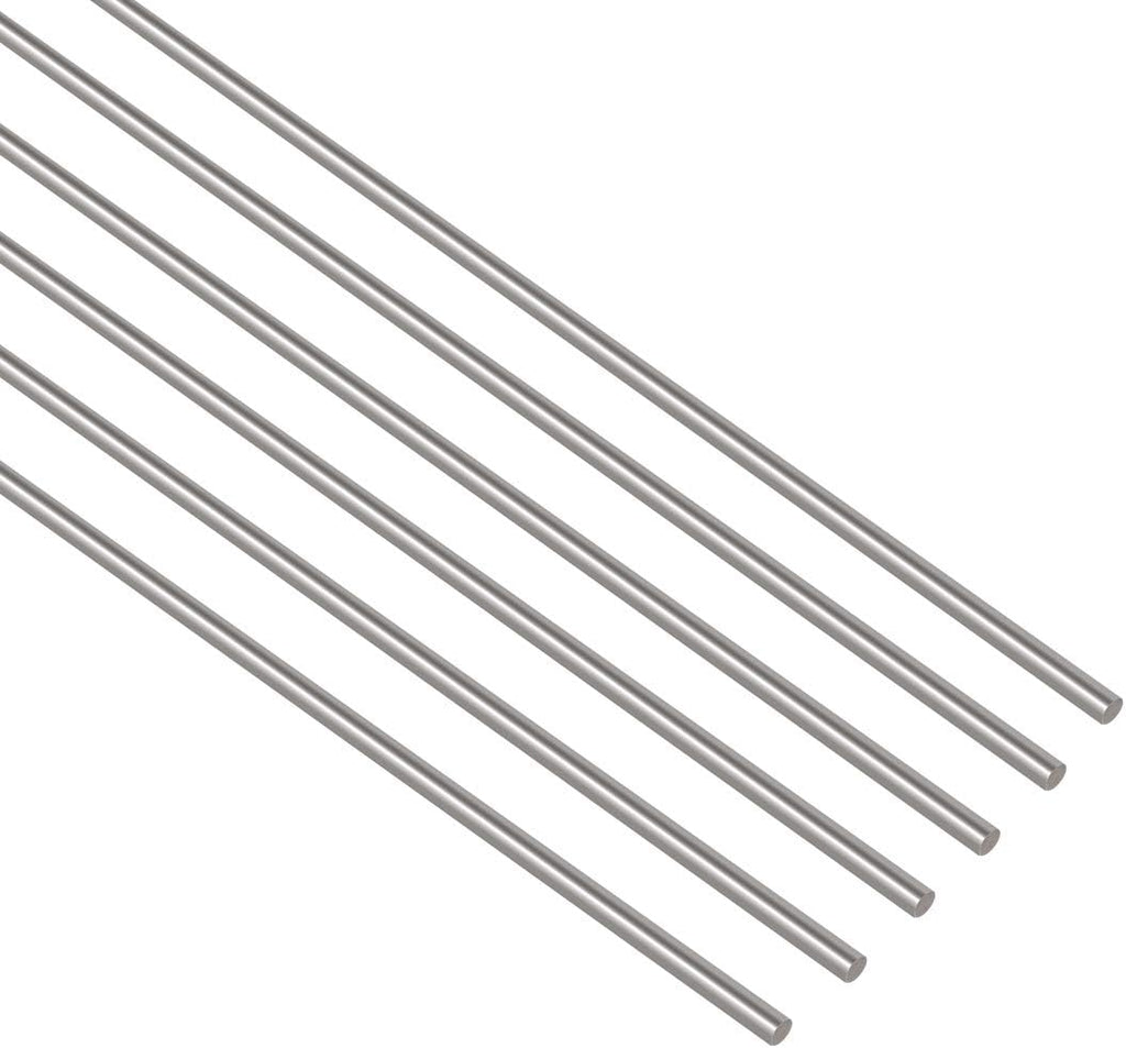 6Pcs 3mm x 300mm Stainless Steel Solid Round Rod Lathe Bar Stock F3008