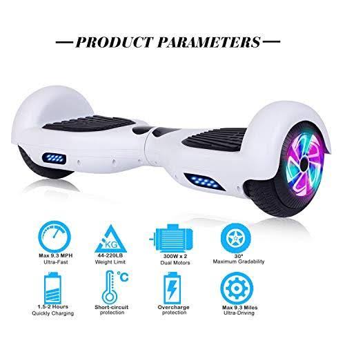 6.5x22 Two-Wheel Self Balancing Hoverboard with LED Light R466174