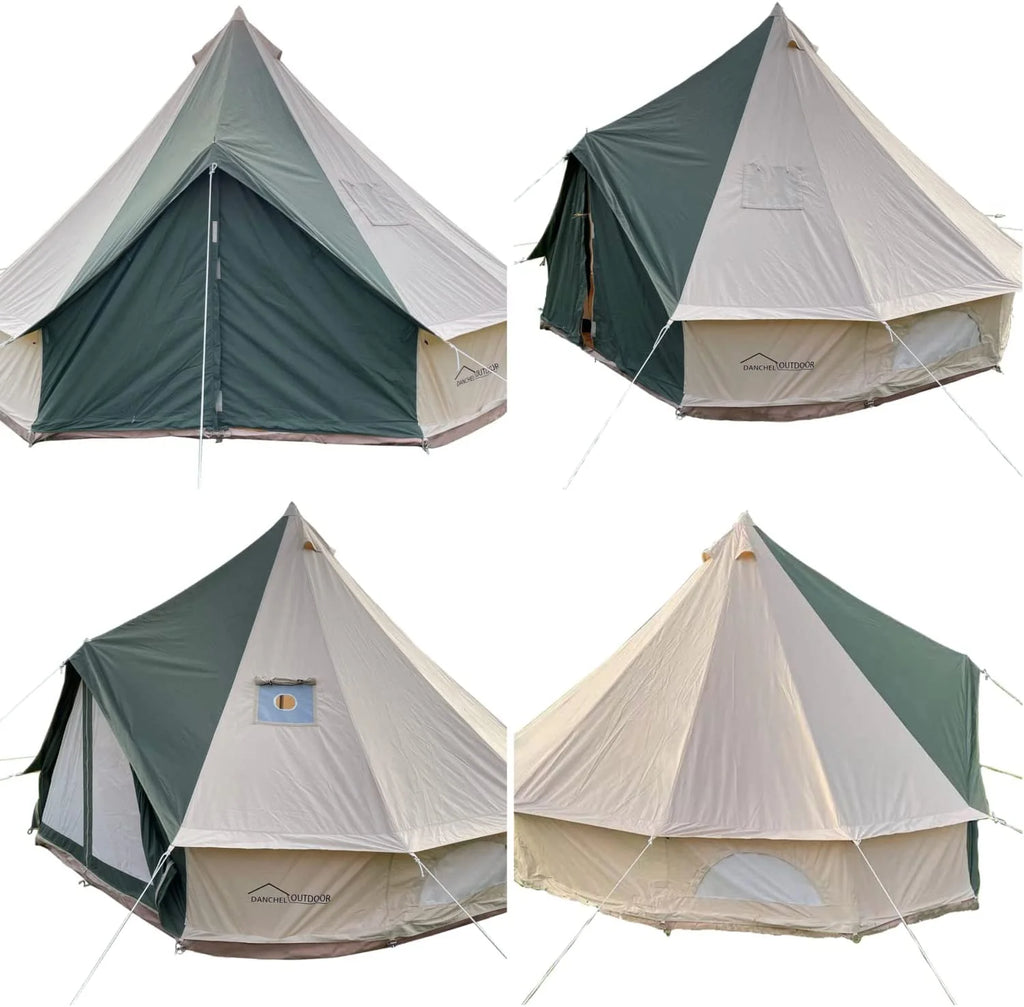 Green Canvas Bell Tent 4 Person 13.2ft Diameter O667