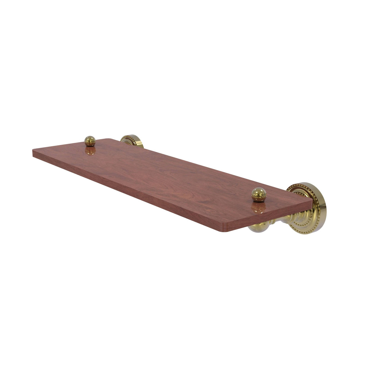 16 inch Solid Ironwood Shelf Unlacquered Brass C11795