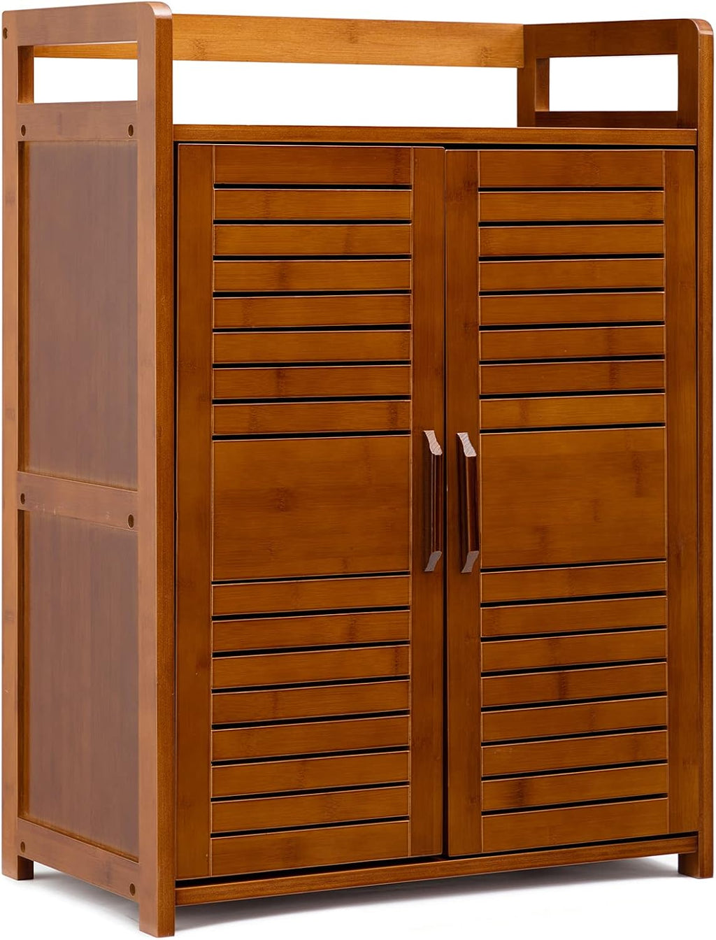 Bamboo 2 Door Storage Cabinet, Antique Brown V518705
