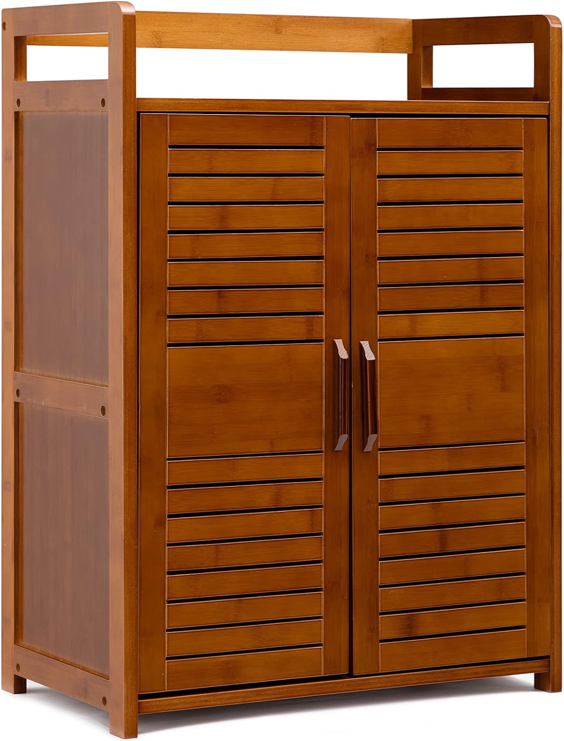 Bamboo 2 Door Storage Cabinet, Antique Brown V518705