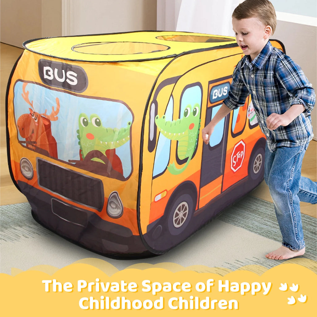 Yellow Pop up Play Tent with 2 Openings, Polyester, 44.46 x 28 x 29.25 inch I237665