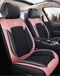 Black & Red Leather Car Seat Covers 5 Seats Full Set J841910