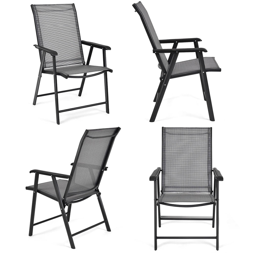 Grey Set of 4 Patio Folding Chairs A61234
